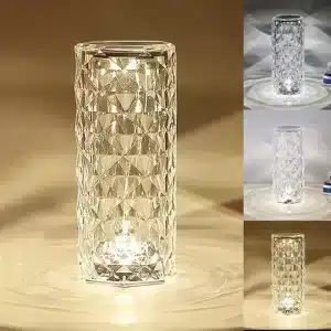 Lampe de Table Crystal Diamond, 3 Couleurs, Lampe Tactile de Charge USB – Image 4