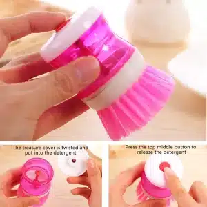 Brosse à vaisselle de cuisine avec distributeur de savon liquide – Image 5