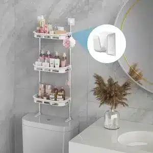 Étagère de rangement pour salle de bain au-dessus des toilettes - 3 Niveaux – Image 2