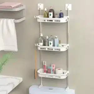 Étagère de rangement pour salle de bain au-dessus des toilettes - 3 Niveaux – Image 1