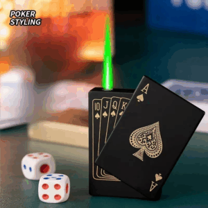 Briquet à Jet de Poker – Flamme Verte Puissante – Image 1